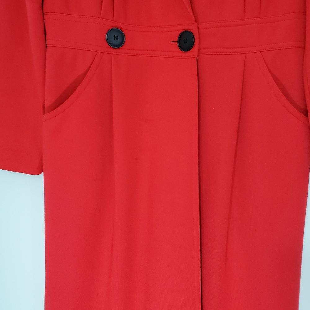 Vintage Leslie Fay Red Dress, Size10 - Picture 4 of 10